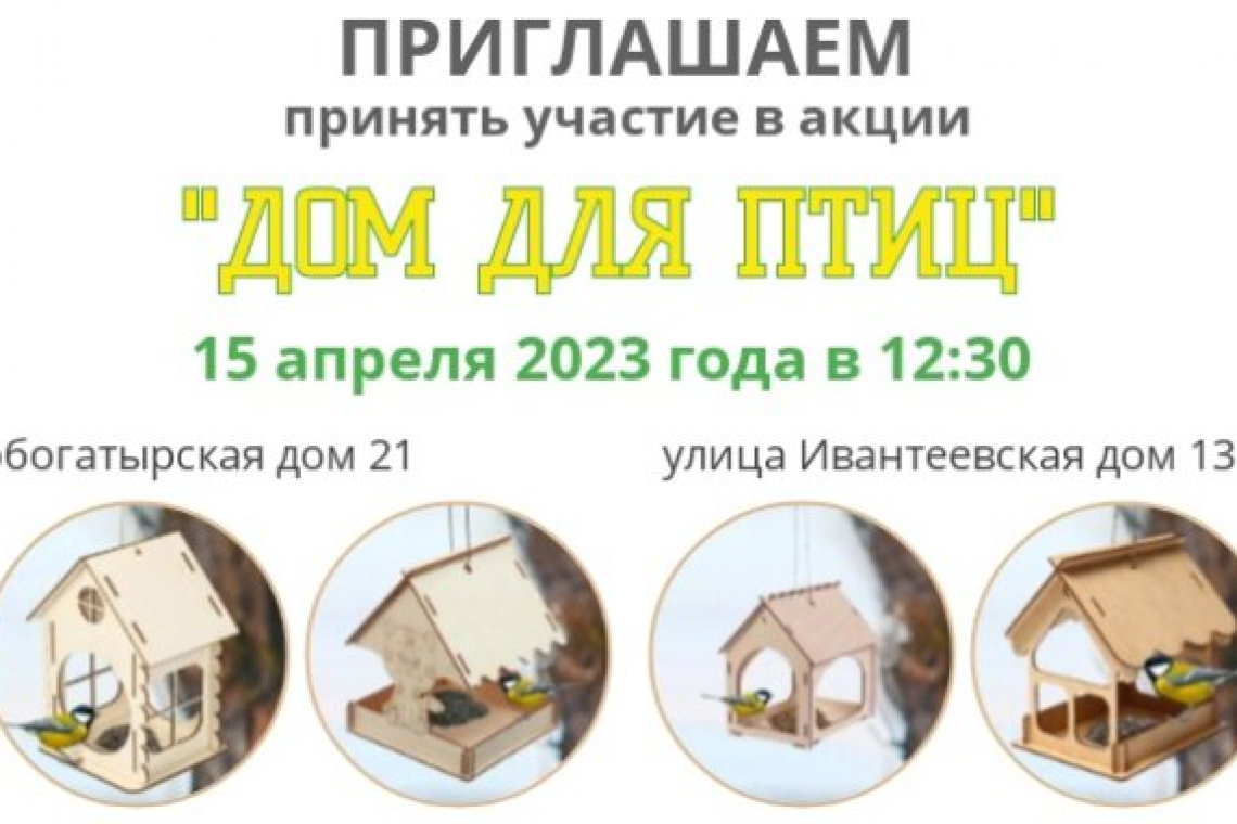 Акция «Дом для птиц» пройдёт в Богородском 15 апреля